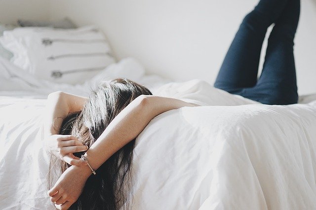 Girl Bed Hair Bedroom Relax 